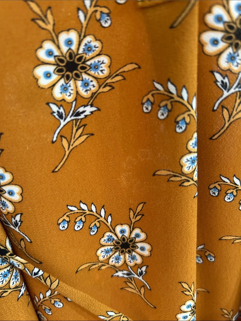 LOFT Rust Floral Tie-Waist Mini Dress - Picture 4 of 4